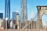 Brooklyn Bridge with lower Manhattan skyline 