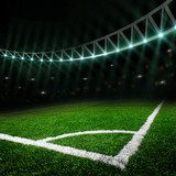 soccer field with bright lights 