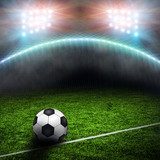 Soccer field with spotlights 