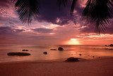 Sunset on the beach of Gulf of Thailand on the Koh Samui 