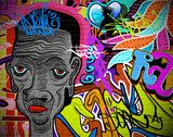 Graffiti wall urban art background. Grunge hip hop design 