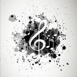 Vector Illustration of an Abstract Background with Music notes 
