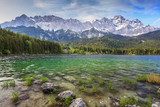 Eibsee lake and Zugspitze top of Germany 