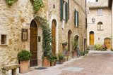 lovely tuscan street, Pienza, Italy 