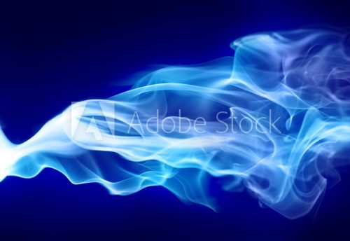 Bright blue smoke