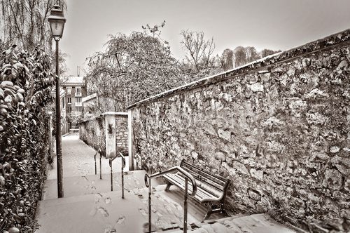 Paris sous la neige, style vintage