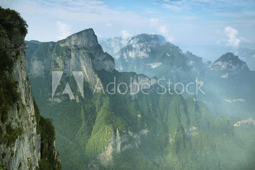View of majestic peaks of Tianmen mountain