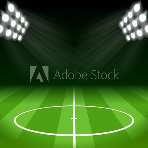 Soccer Background with Bright Spot Lights