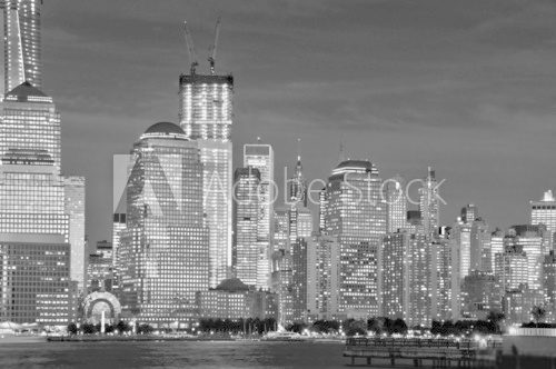 Manhattan de nuit, noir et blanc
