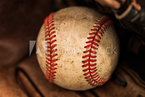 Baseball glove with ball