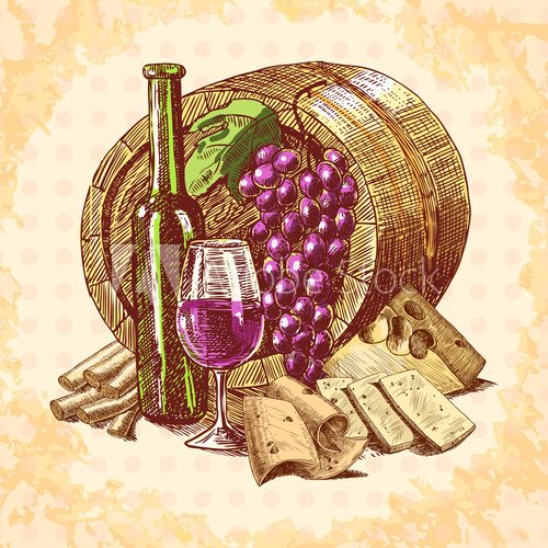Wine cheese emblem