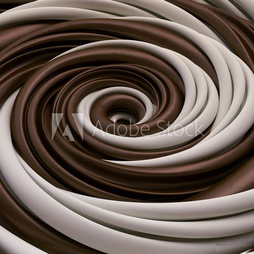 abstract milk chocolate candy spiral background