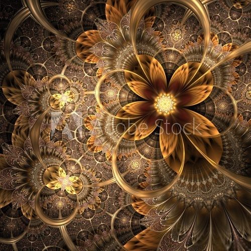 Colorful fractal flower pattern