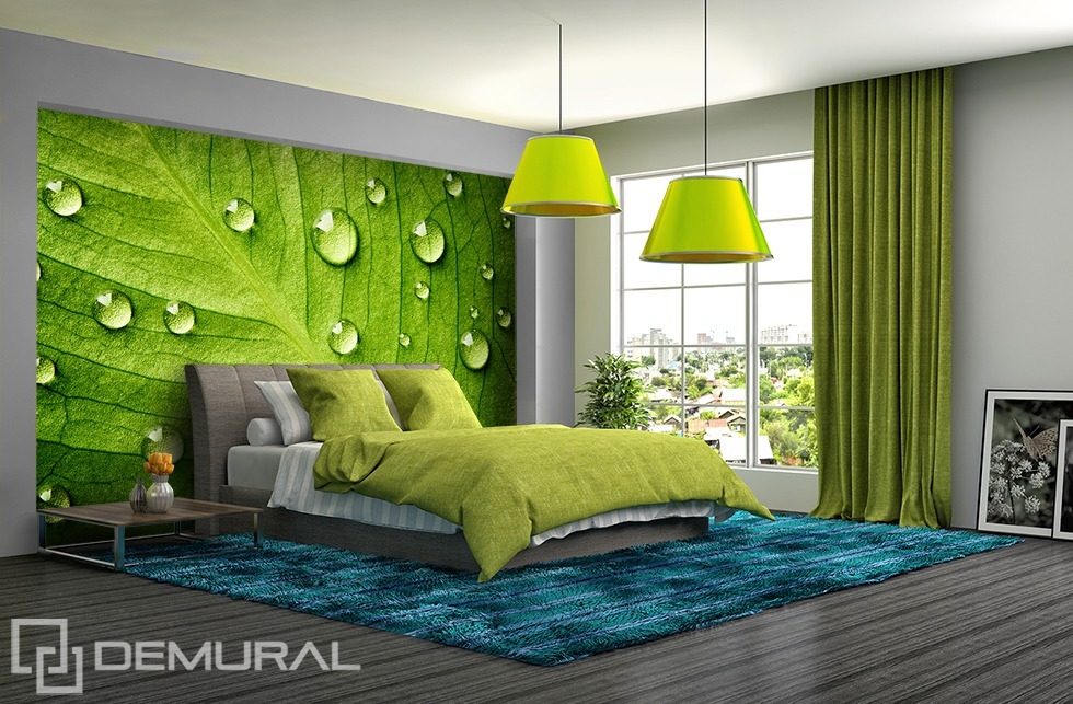 Zielono mi - Ściany z liśćmi Fototapety do sypialni Fototapety Demural