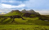 Panorama of Icelandic mountains 