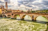 Ancient Roman Bridge called Ponte di Pietra in Verona 
