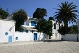 Typical view of Sidi Bou Said streets, Tunisia, North-Africa 