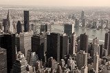 Skyline of Manhattan - sepia image 