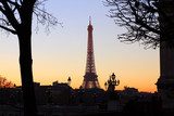 View on Eiffel Tower in the evening, Paris, France 