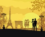 Romantic couple in Paris 
