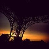 Paris, the Eiffel Tower at sunset 