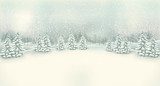 Vintage Christmas winter landscape background. Vector. 