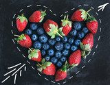 Saint Valentine's day greeting berry set. Straberries 