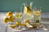 Lemonade with fresh lemon 