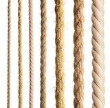 Rope isolated. Collection of different ropes on white background