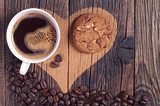 Coffee, cookie and heart
