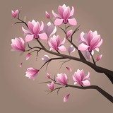 Wektorowe kwiaty magnolii