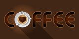 coffee word with Cappuccino cup