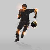 abstract soccer striker
