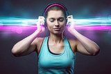 Sporty Woman with Headphones