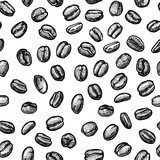 coffee beans seamless pattern