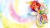 Cute colorful fairy character on a bright background