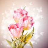 Ściana pełna tulipanów 