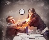 High stress fight in office 