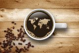 Cup of Coffee with World Map 