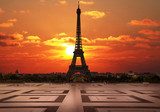 la tour Eiffel dal Trocadero all'alba 