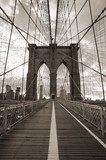 Brooklyn Bridge in New York City. Sepia tone. 