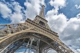 Tour Eiffel, Wideangle Street view, Paris, France 