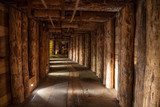 Underground corridor in the Wieliczka Salt Mine, Poland. 