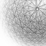 3d spherical structure black and white 