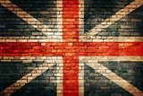 United Kingdom flag on old brick wall 