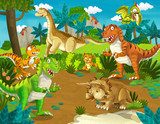 The dinosaur land - illustration for the children 