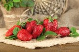 Strawberries with leaves 