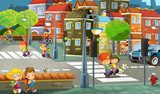 Cartoon city - illustration for the children 