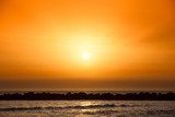 Amazing golden sunset on the mediterranean sea 