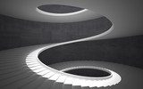 Abstract concrete spiral staircase 